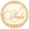Decorative circular logo with the word 'Sada' in a stylized font on a beige background.