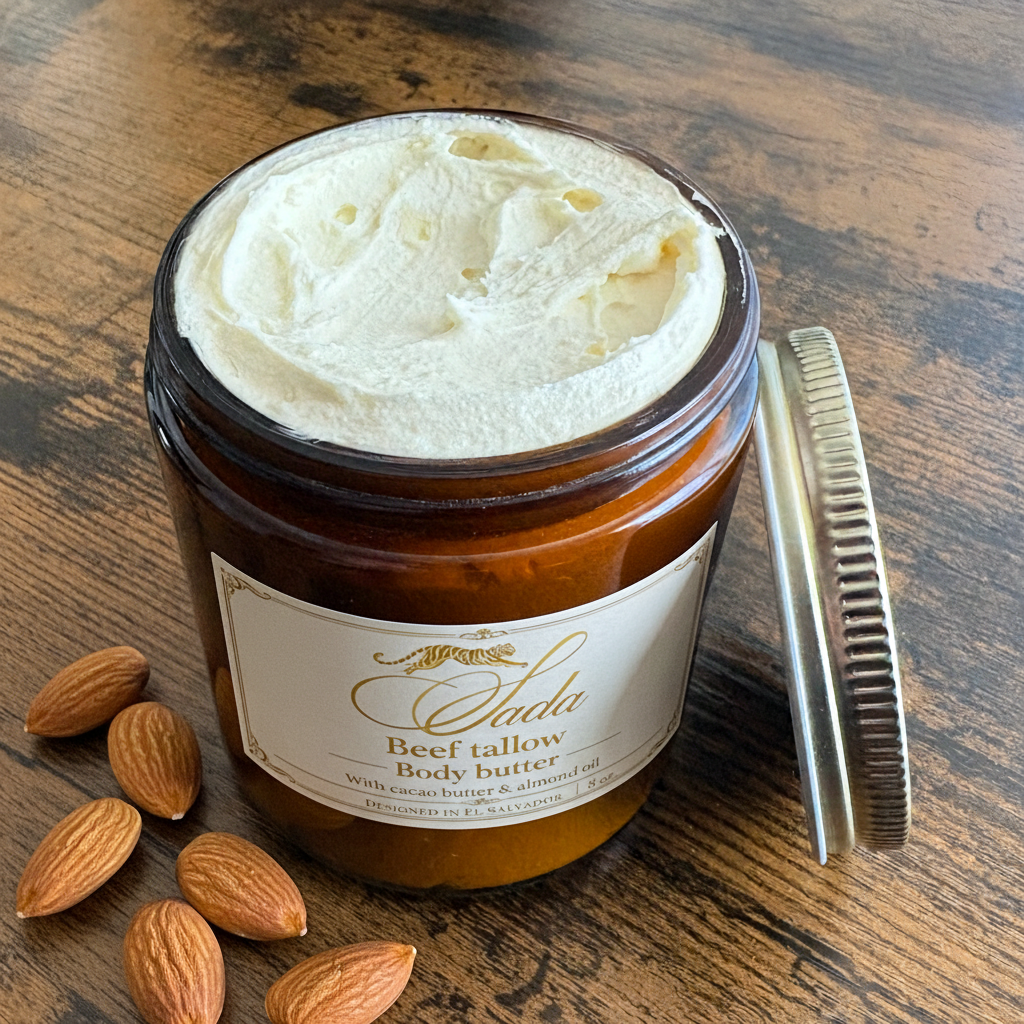 Body Butter 1 with Almond Label and Almonds