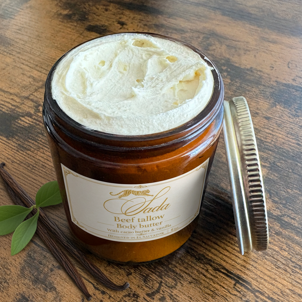 Body Butter 1 with Vanilla Label and Sprig